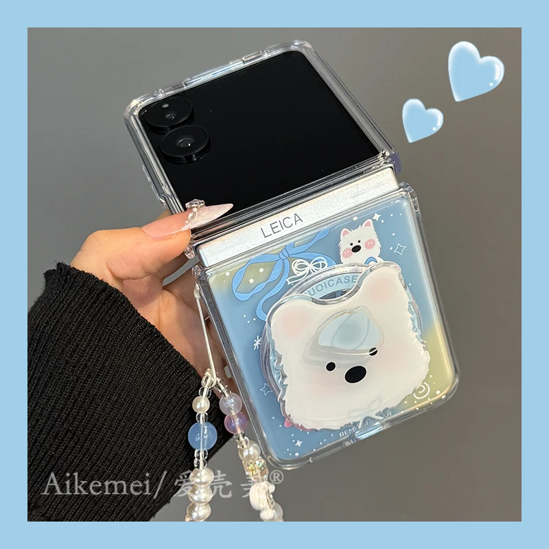 适用小米mixflip2折叠屏手机壳蓝黄星星purax典藏版狗狗磁吸支架