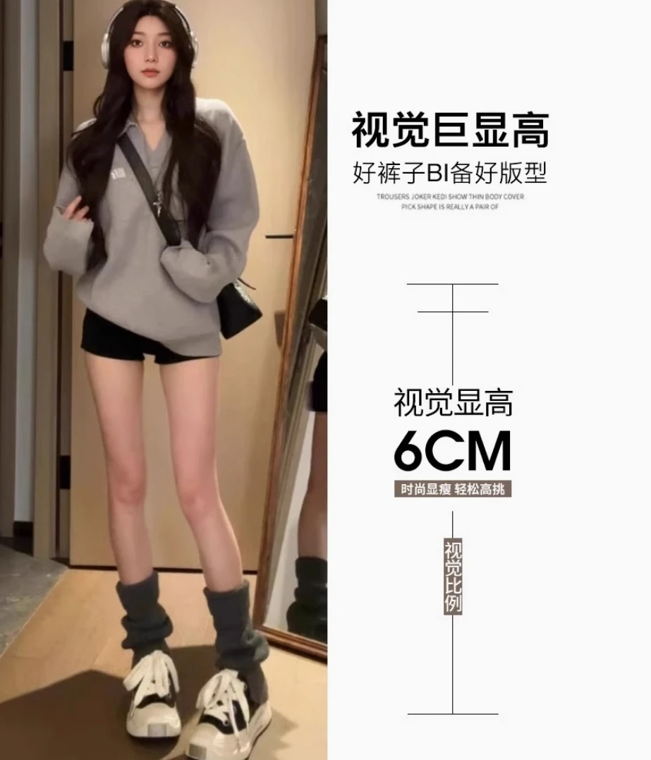 新款短裤女黑色高腰包臀春季显瘦修身三分休闲裤女团性感辣妹热裤