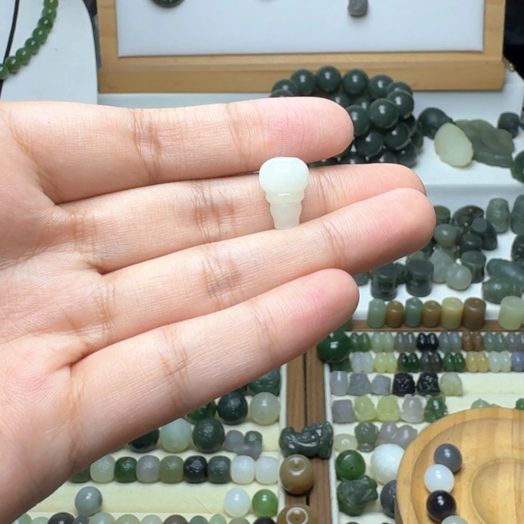 f***y和田玉未镶嵌珠宝半成品和田玉白玉三通