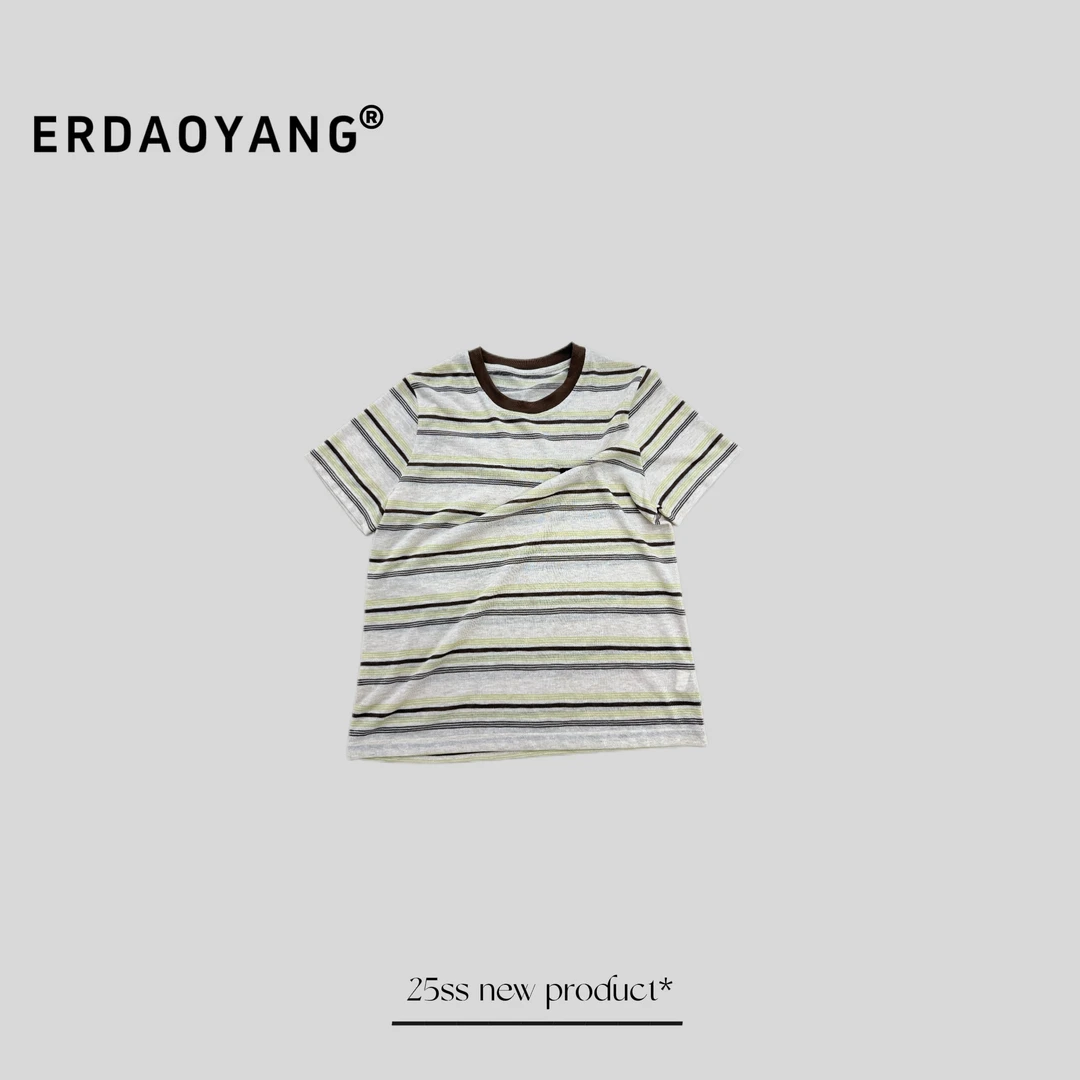 ERDAOYANG "" 夏季新款撞色条纹字母短袖DXA152