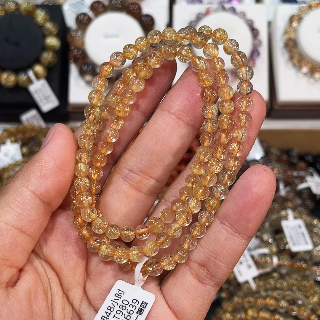 手链发晶未镶嵌三圈金发晶5.4mm