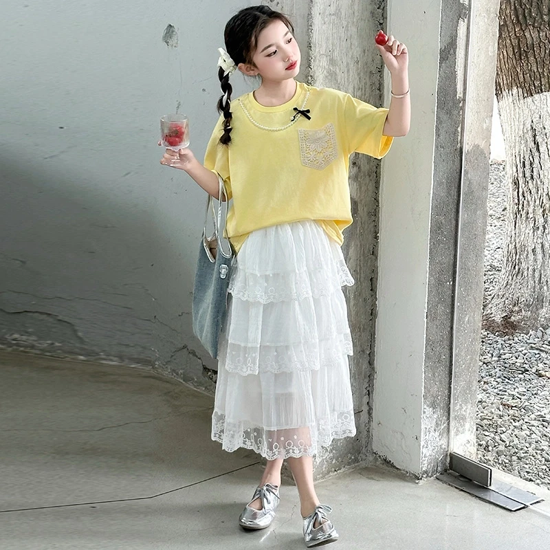 女童连衣裙套装裙夏季2024新款洋气儿童夏装女孩女大童裙子两件套