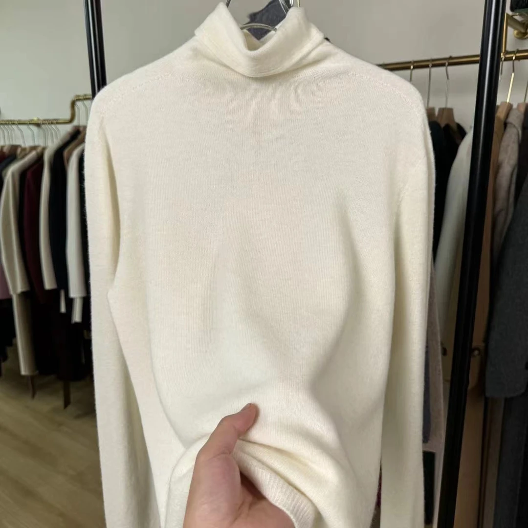 100%美丽诺超细绵羊毛一线成衣女士打底毛衣轻盈保暖