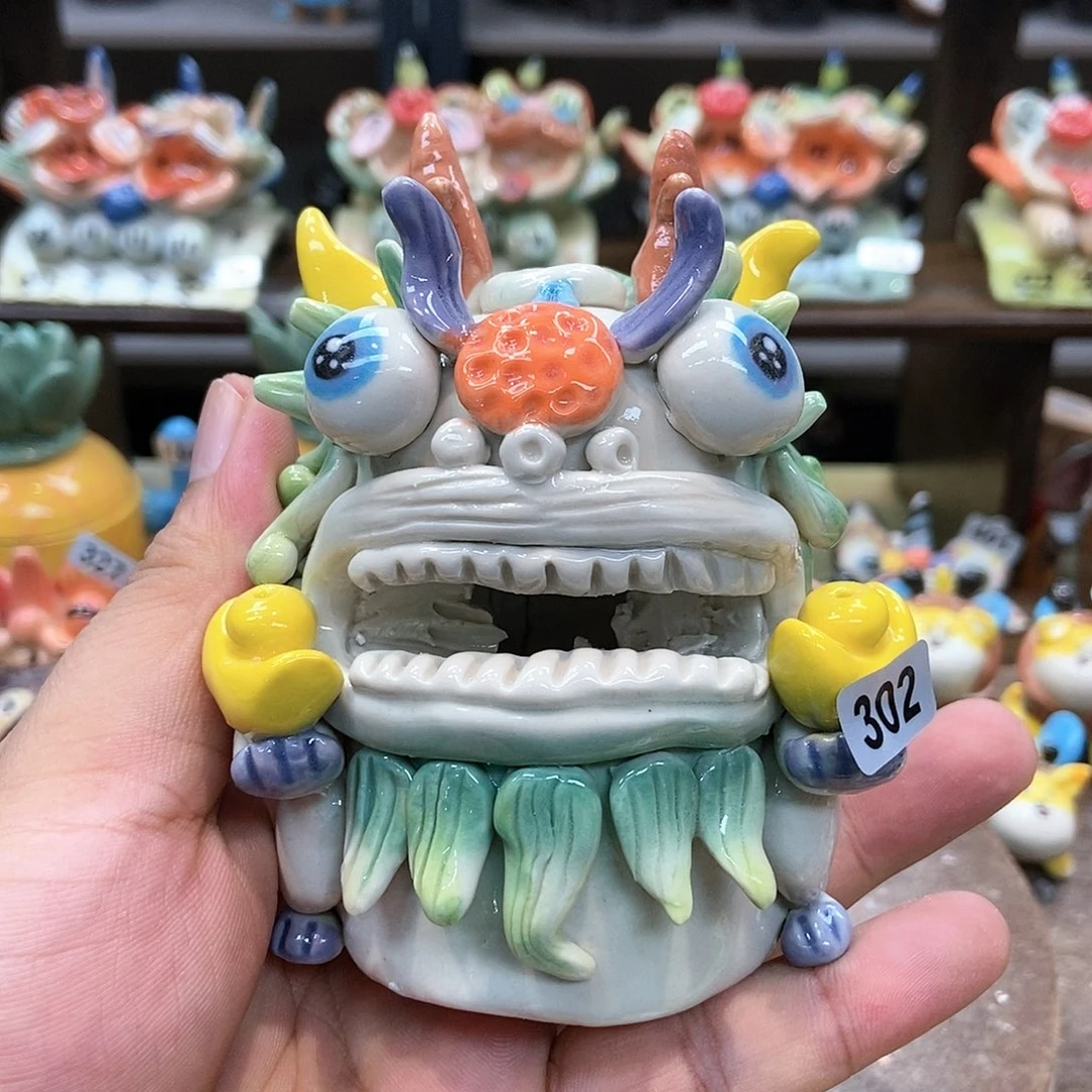 摆件直播间手工抽象陶瓷摆件302