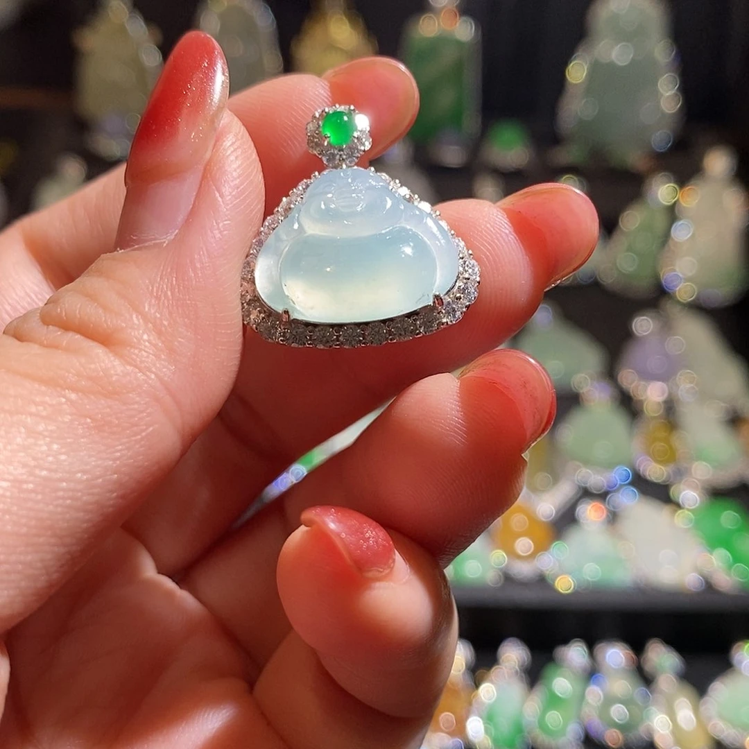 颈饰银S925镶嵌翡翠天然翡翠