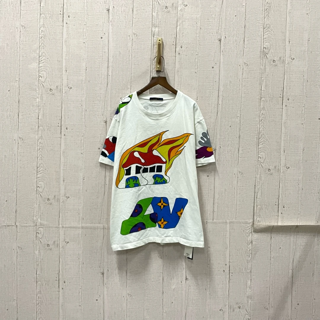 95新 LouisVuitton/路易威登 q213 卡通火焰短袖 XL码/ bc915552