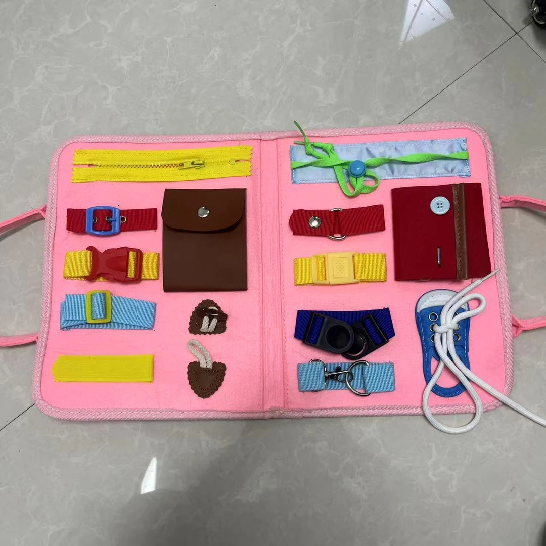 库存微瑕零元购）毛毡忙碌板动手动脑蒙氏教育儿童益智玩具安静书