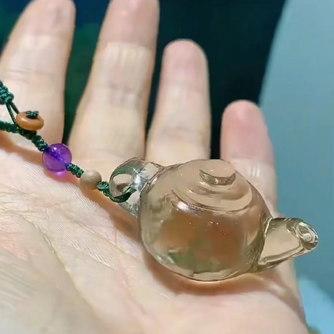 把玩件把把壶黄水晶晶体通透全净体尺寸36.4*24.2*23 mm