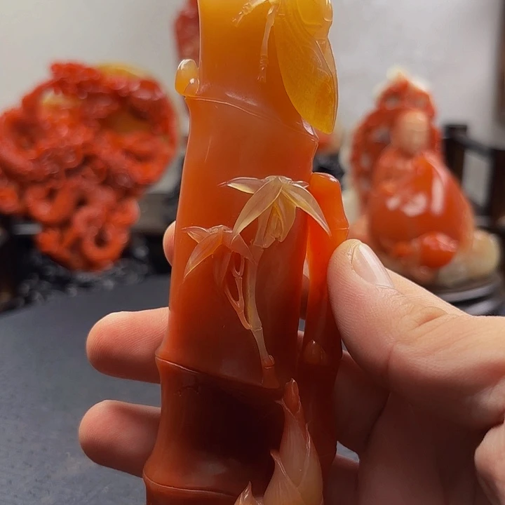 0***子寿山石寿山石竹子摆件