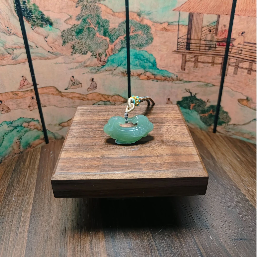 Z和田玉平安锁吊坠0313