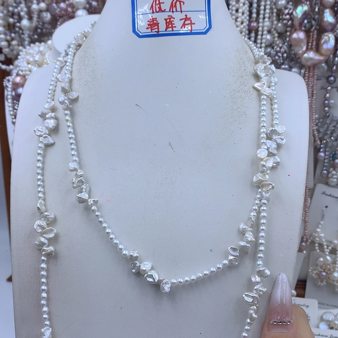 淡水珍珠项链耳饰银S925镶嵌