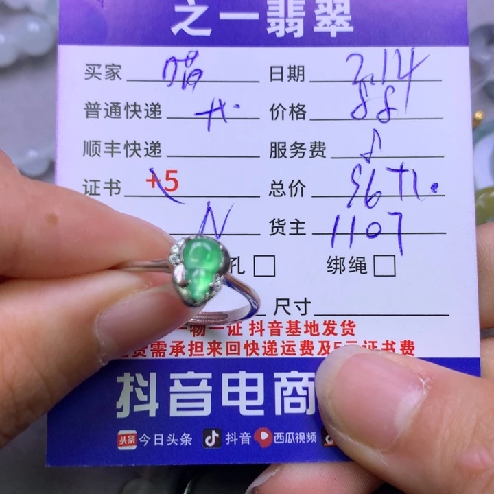 翡翠挂件银S925镶嵌喵**淼