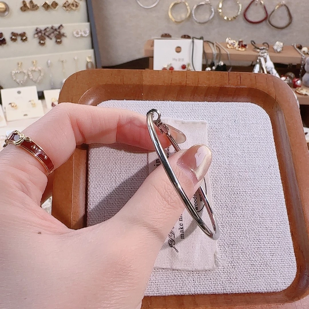 仿珍珠铜合金925银50耳圈