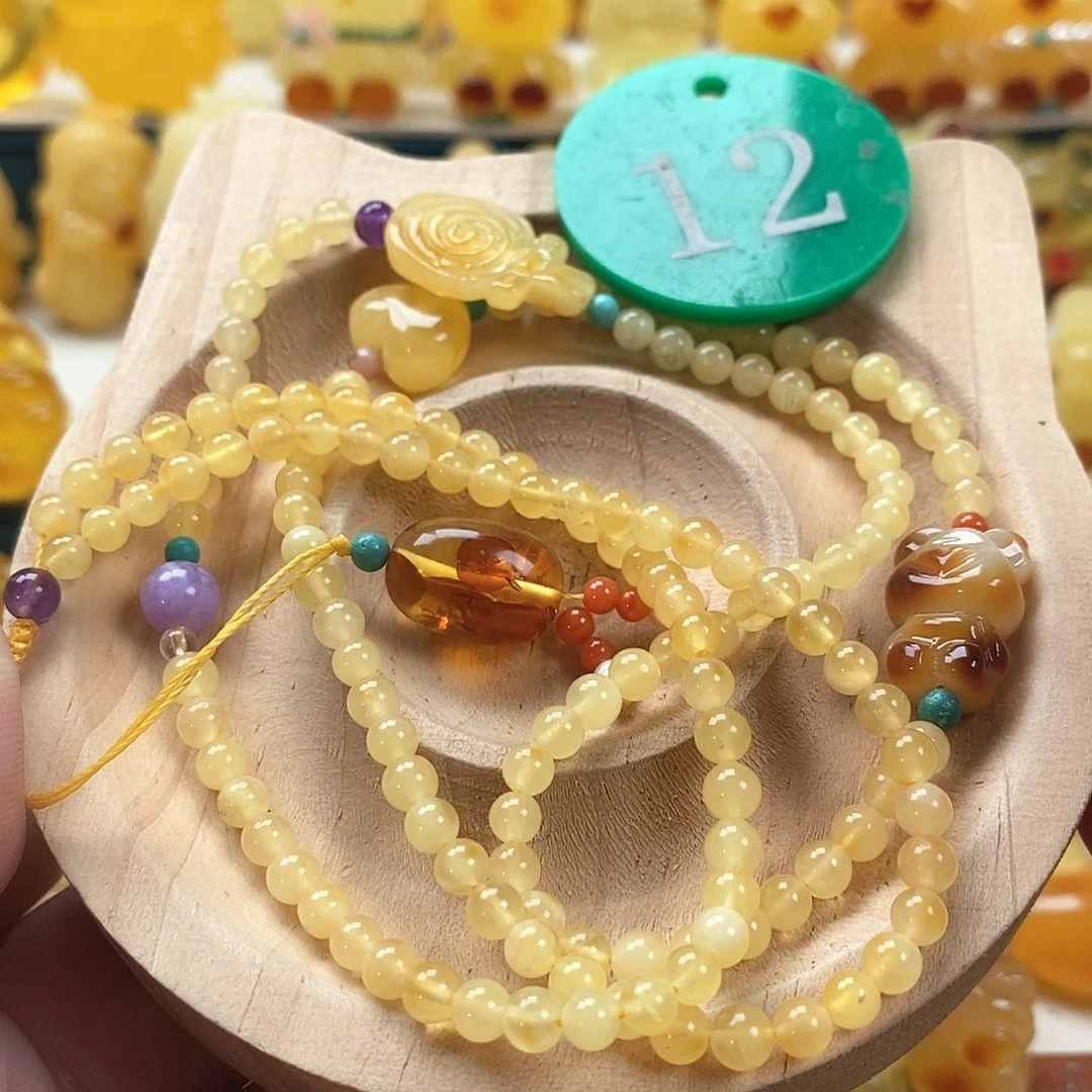 琥珀颈饰未镶嵌链子