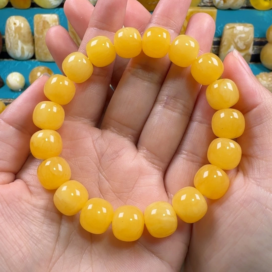 蜜蜡手链未镶嵌过****蜜蜡