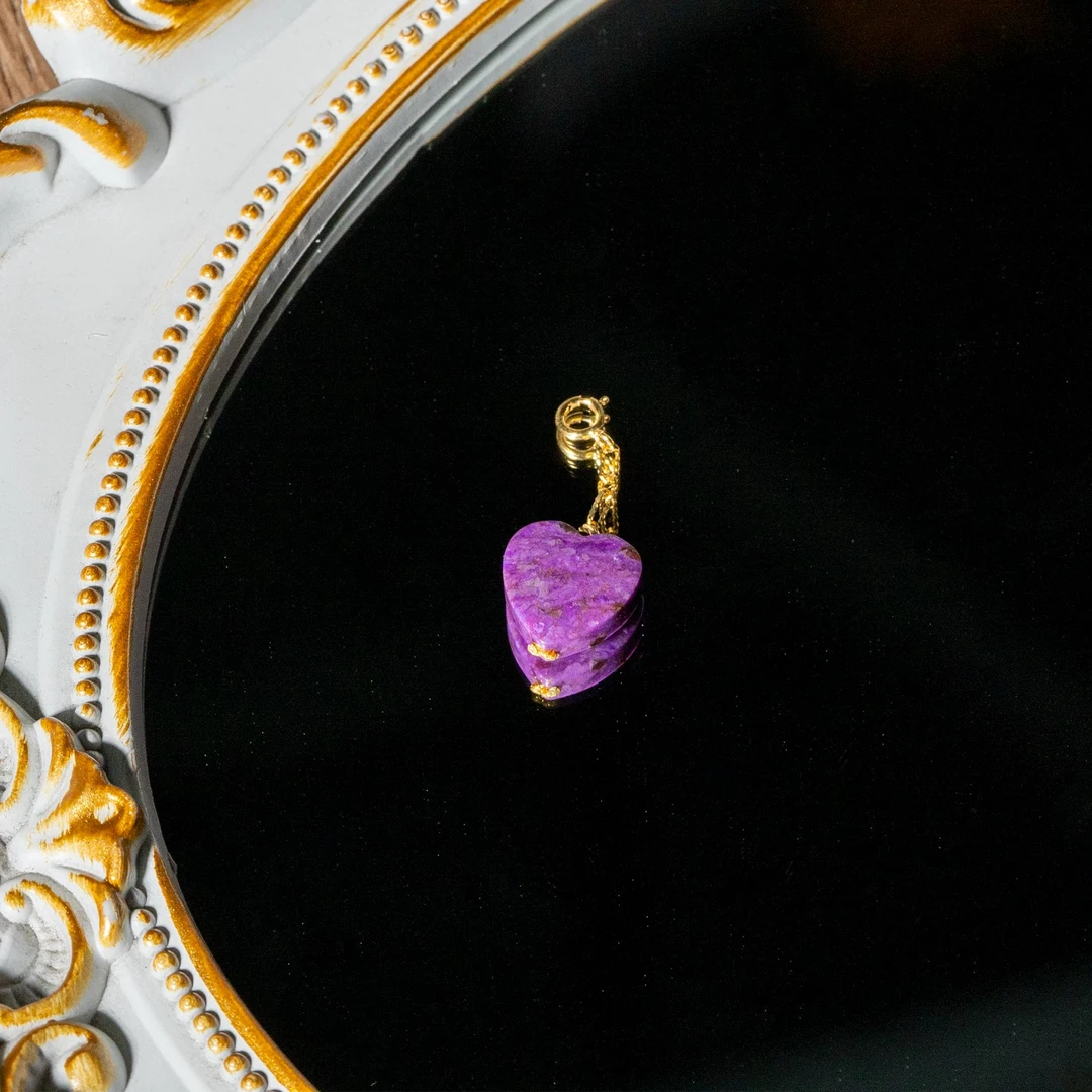 -夏日蜜桃|18K金果酱红舒俱来爱心吊坠/多样性发/P9850