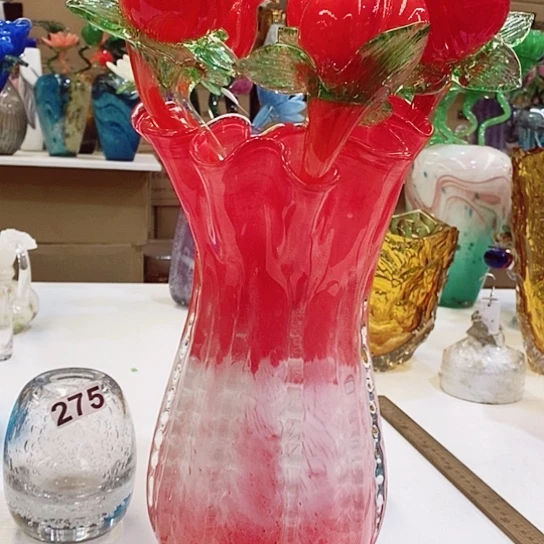 琉璃花瓶高31厘米口径15厘米