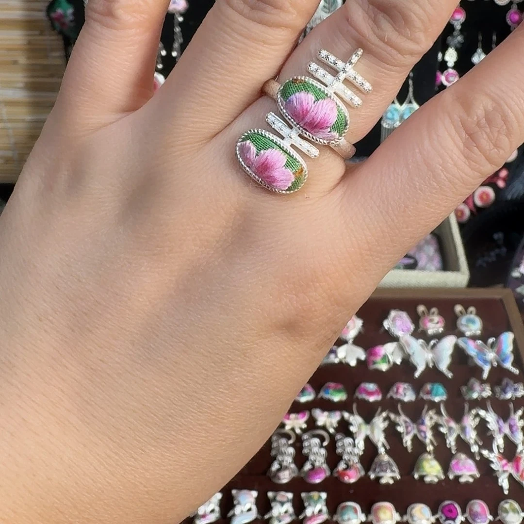 织绣民族风刺绣戒指