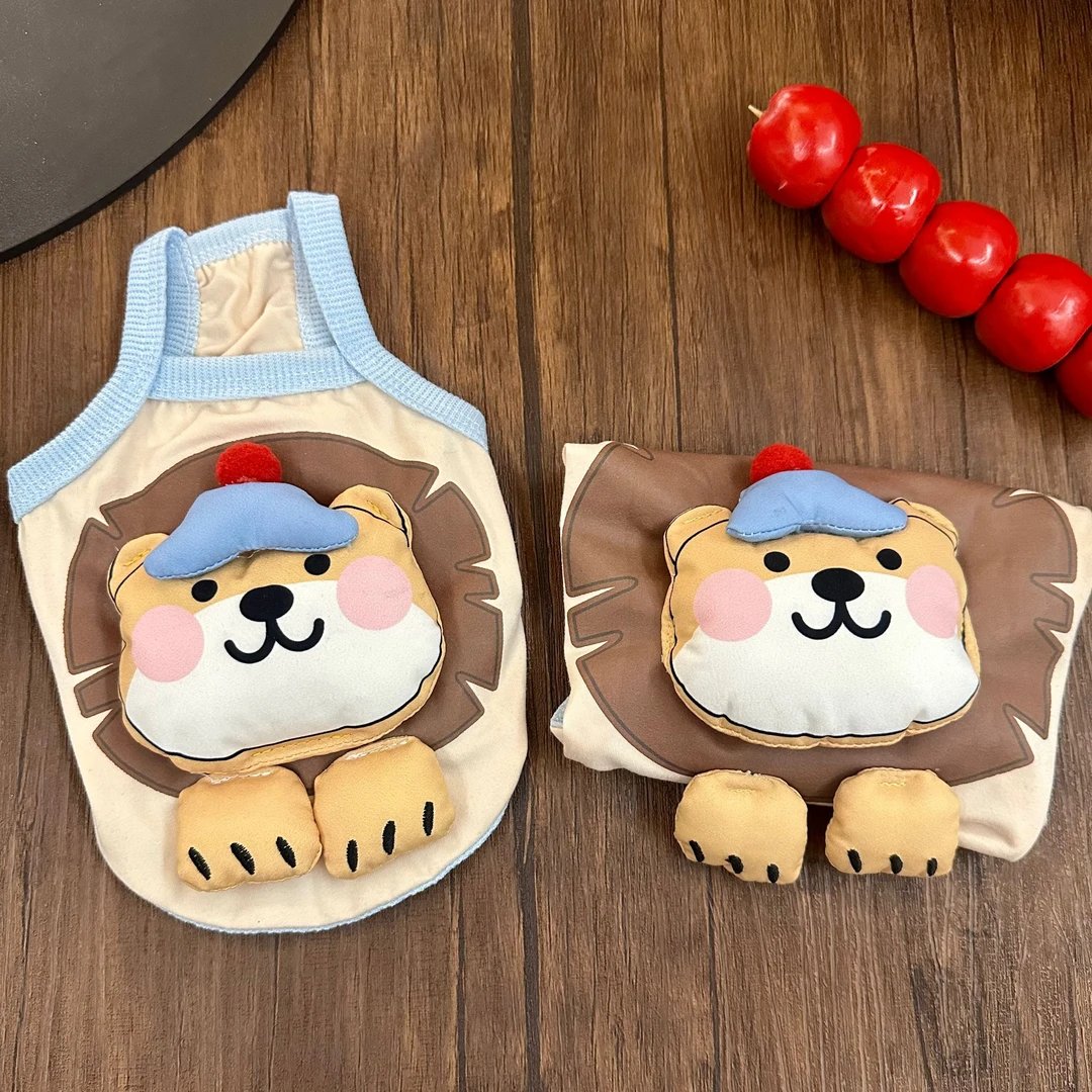 立体公仔薄款小狗狗衣服春夏新款可爱吊带猫咪泰迪比熊小型犬服装