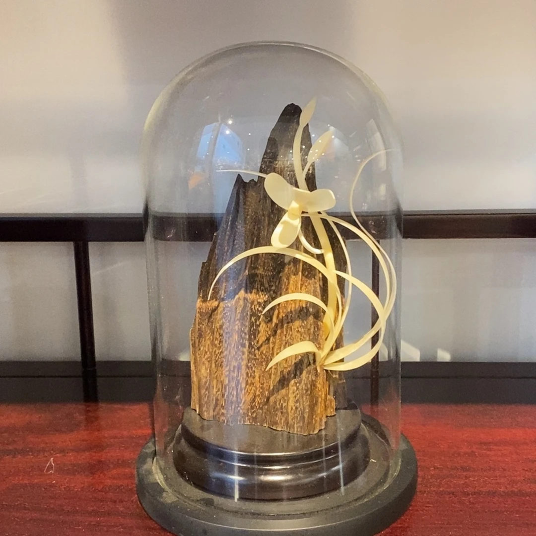 檀香木无事牌兰花工艺品摆件工艺品