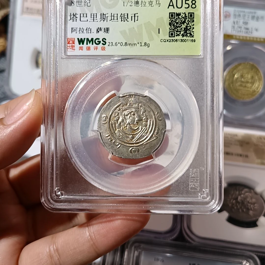普通金属币塔巴里斯坦银币萨珊王朝打制币