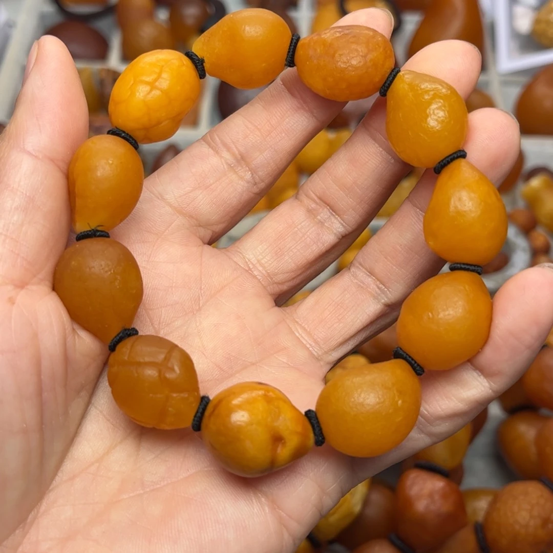 琥珀裸石未镶嵌天然蜜蜡手串