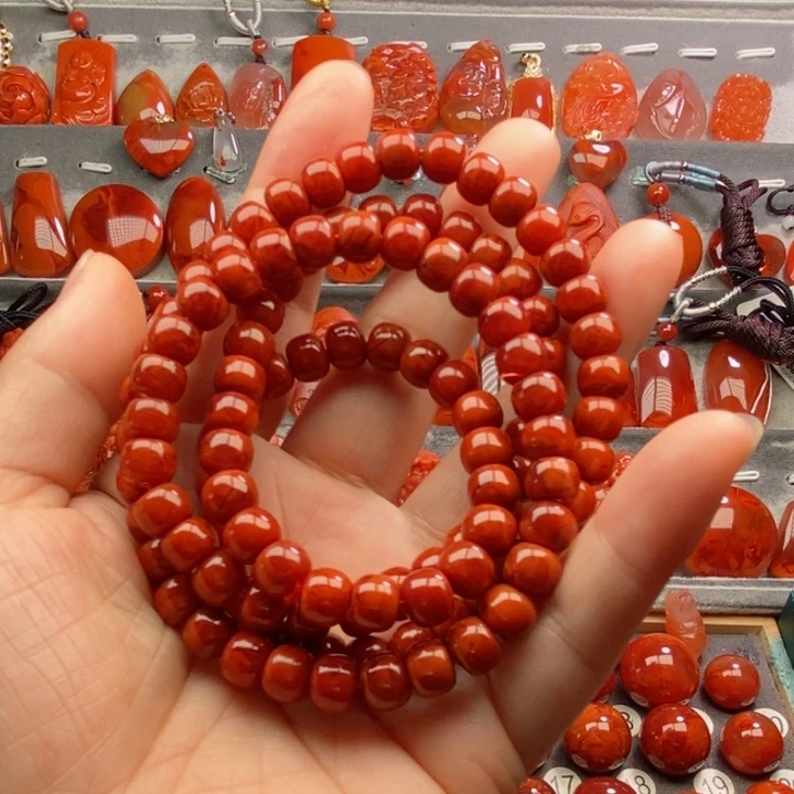 南红玛瑙7.7佛珠未镶嵌