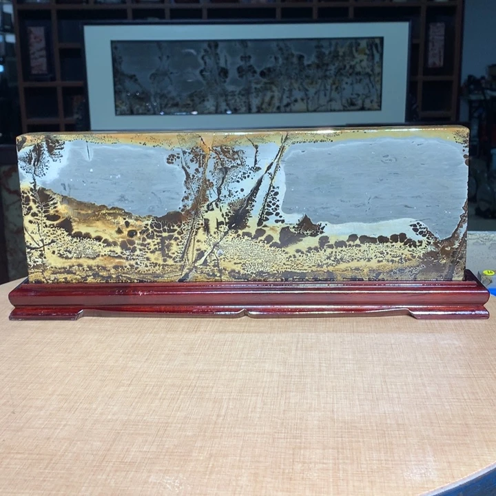 ，广西国画石摆件，收藏观赏