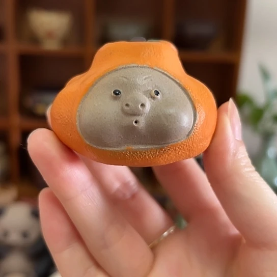 紫砂茶宠橘子猪头