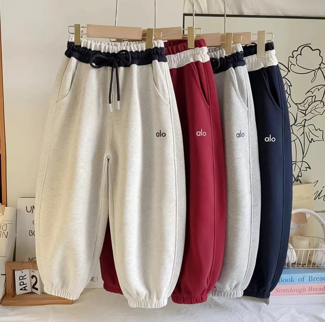 【软糯有型】浅秋男女童休闲宽松运动弯刀裤LenKid-撞腰拼条