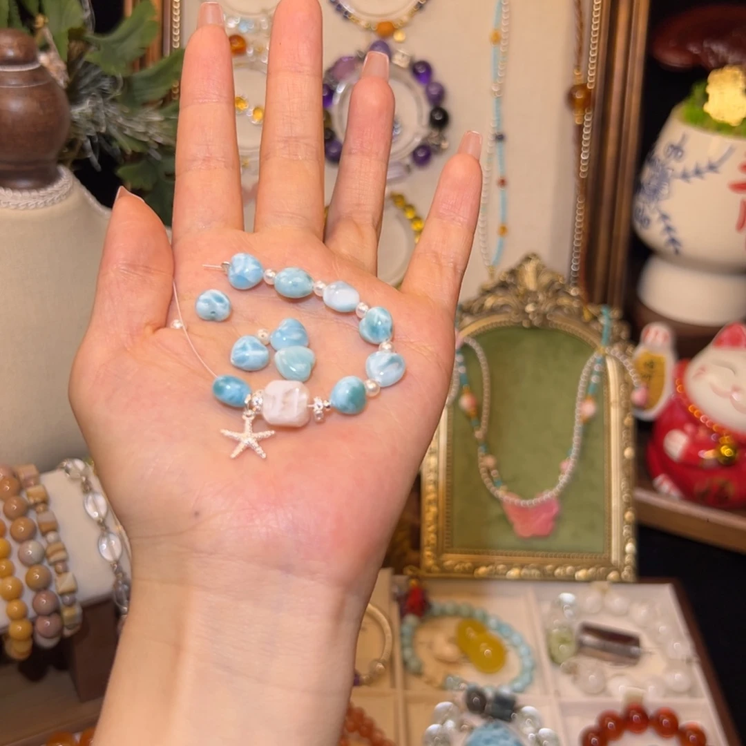 吃***）未镶嵌针钠钙石（海纹石）手链