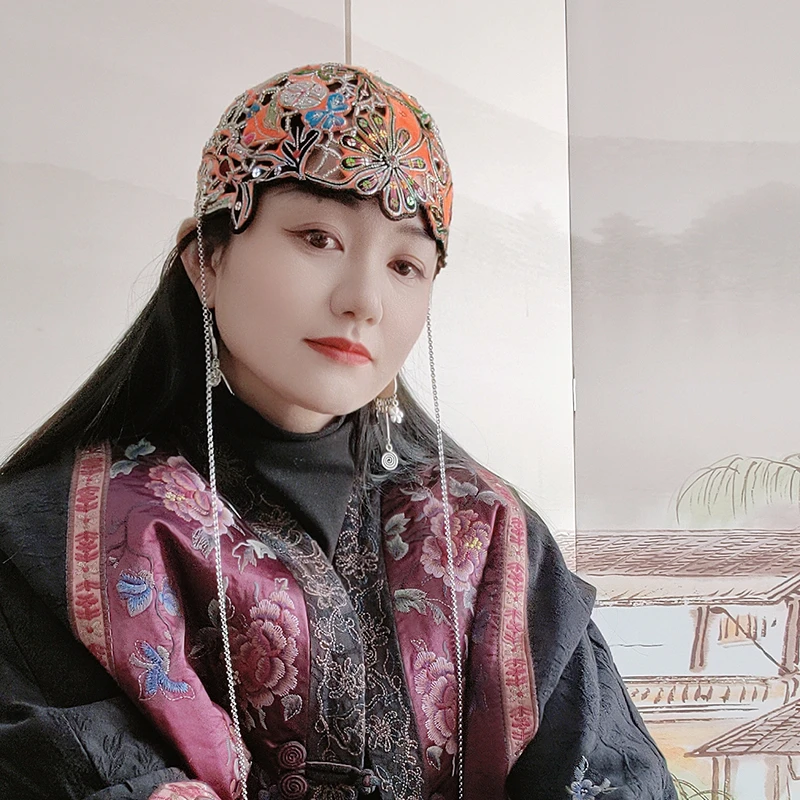 复古手工刺绣民族风浣溪沙帽子1