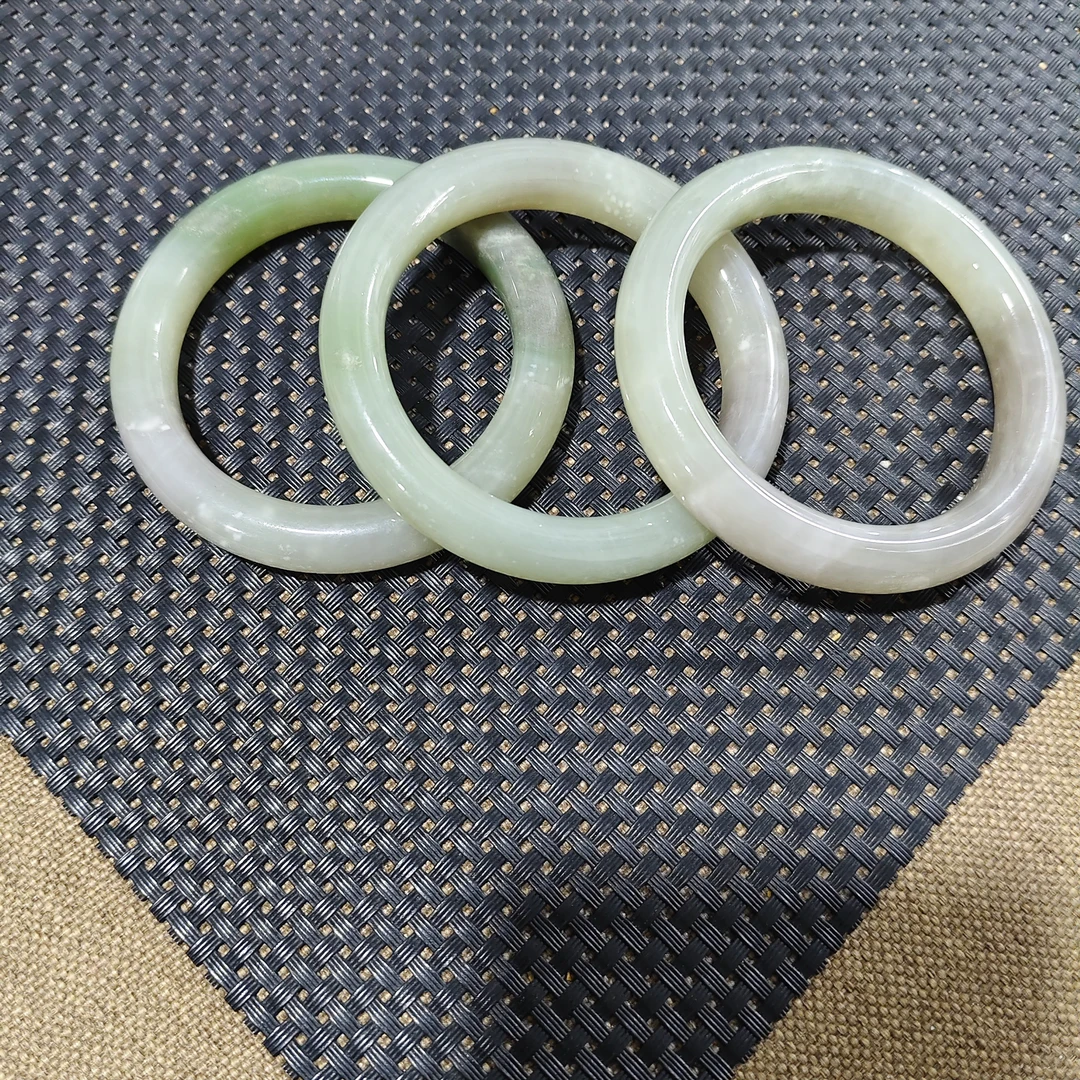 和田玉翠青烟紫双色手镯多样性拍一发一