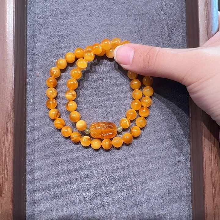 蜜蜡未镶嵌手串7.9mm蜜蜡手串