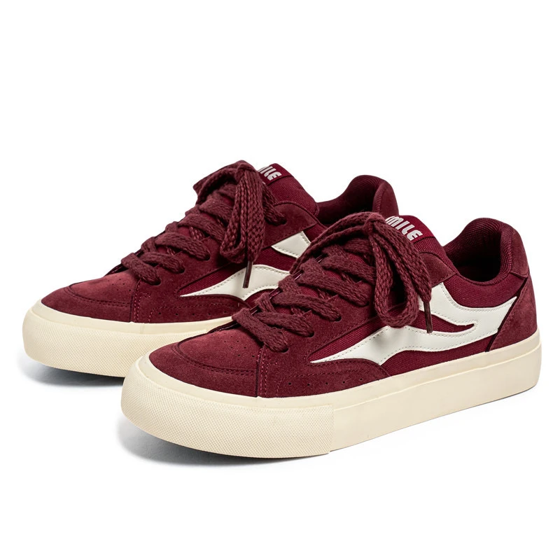 VASIBAEN男鞋潮小众板鞋2025春季新款厚底美式百搭休闲帆布鞋男