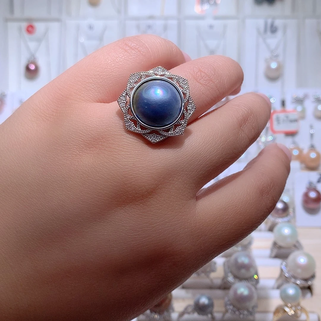 未镶嵌淡水珍珠戒指CC14+