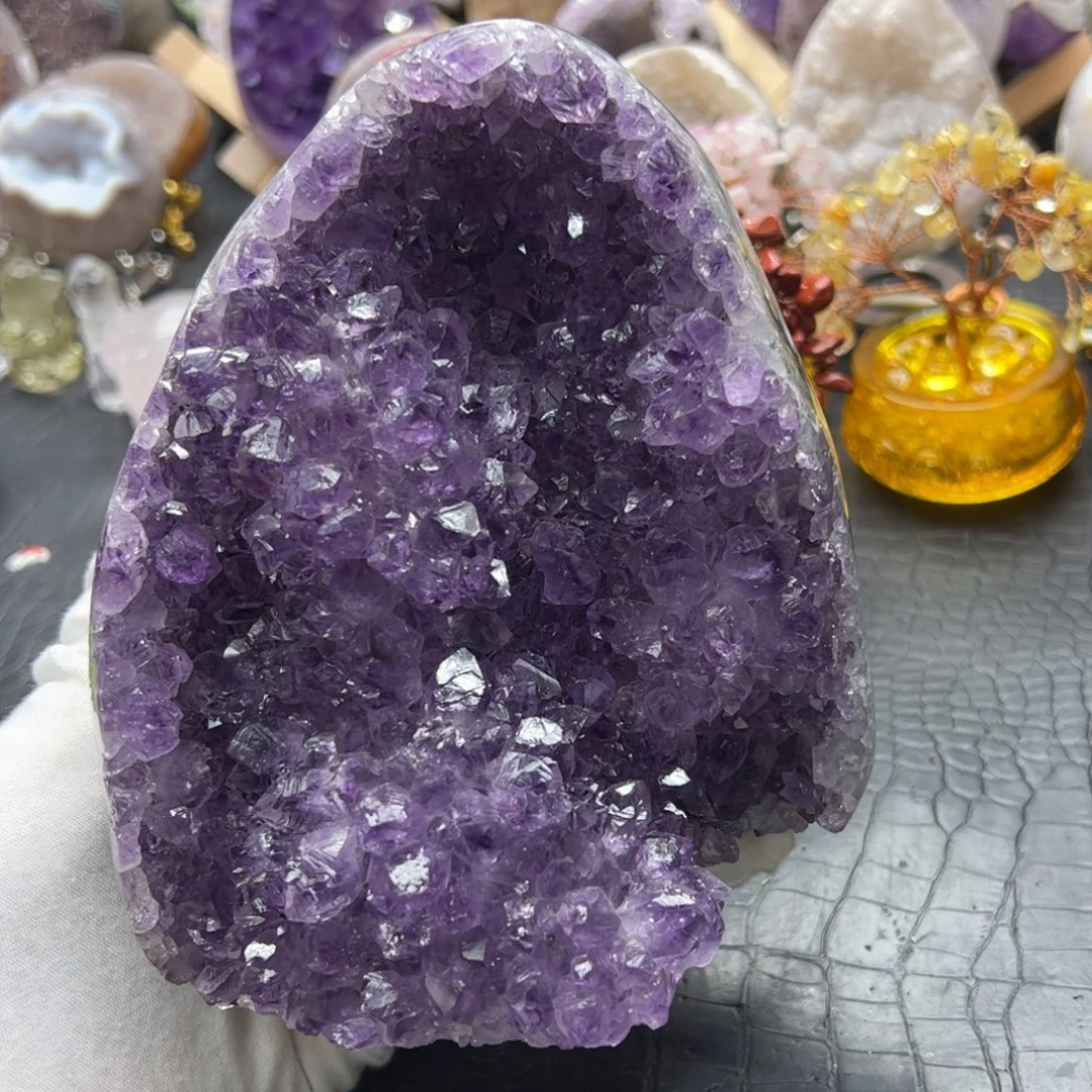 水晶珠宝半成品未镶嵌紫水晶花晶镇6