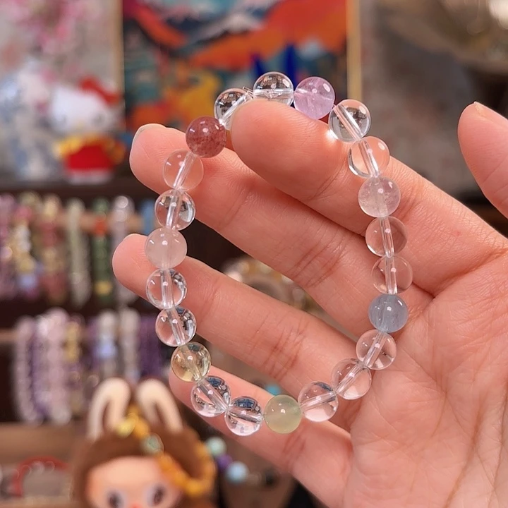 水晶手串未镶嵌白水多巴胺