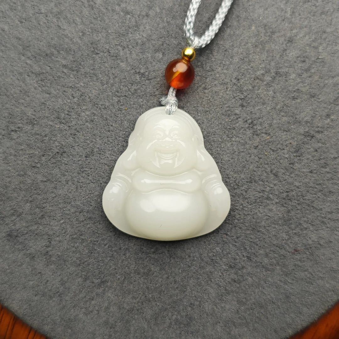 一级白弥勒佛小挂件