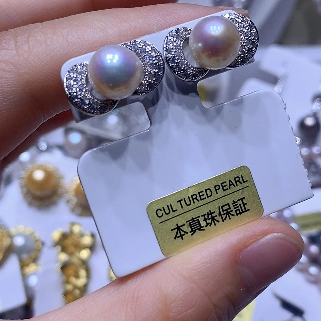 未镶嵌淡水珍珠耳钉