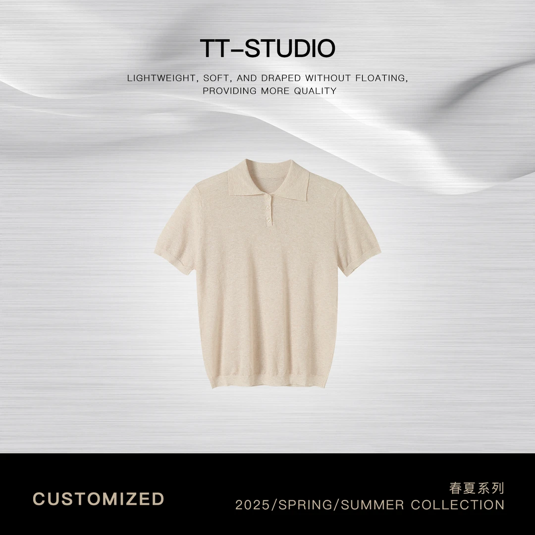 TT【雪花】亚麻polo翻领春夏休闲时尚短袖T恤短袖TT-11DT1634