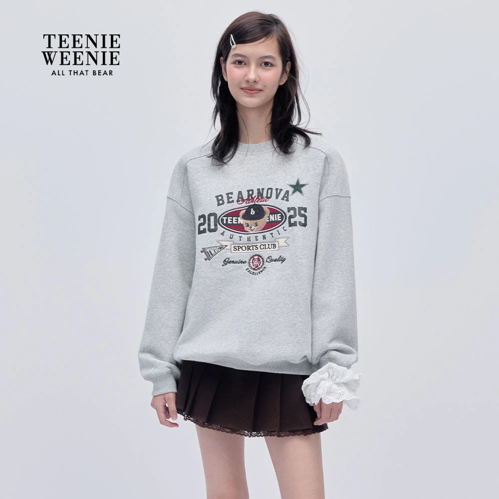 TeenieWeenie小熊卡通字母卫衣女2025冬季新款女卫衣YTMW254TS1A