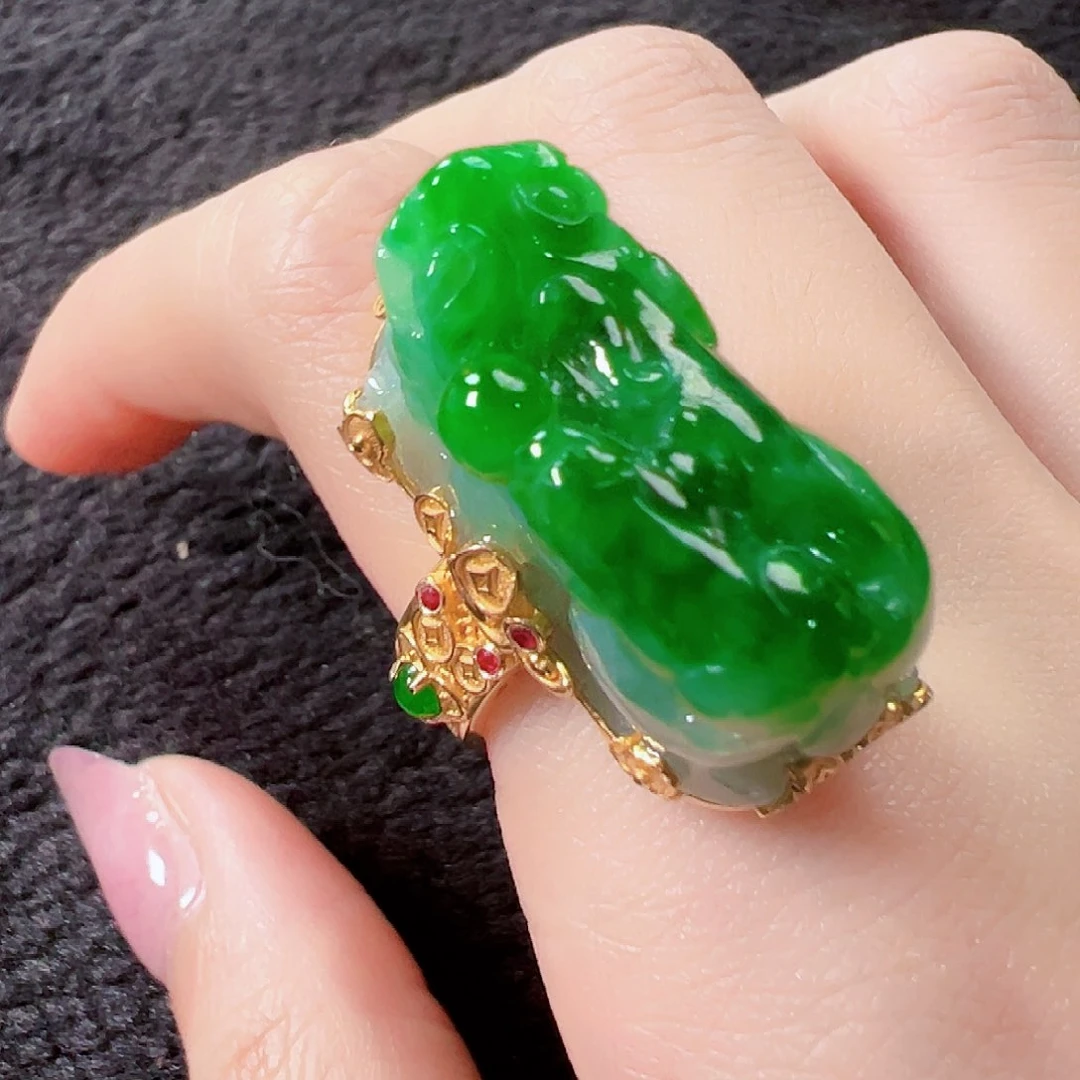 翡翠戒指18K金镶嵌【福利价】签收后24小时鉴赏期