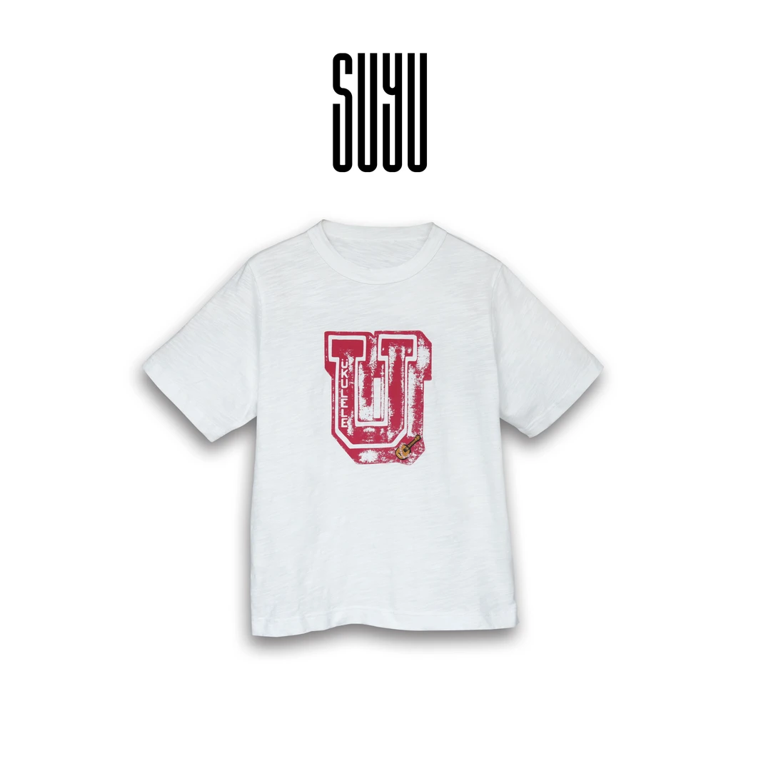 SUYU 【风尚】休闲风印花常规T恤百搭简约宽松设计师