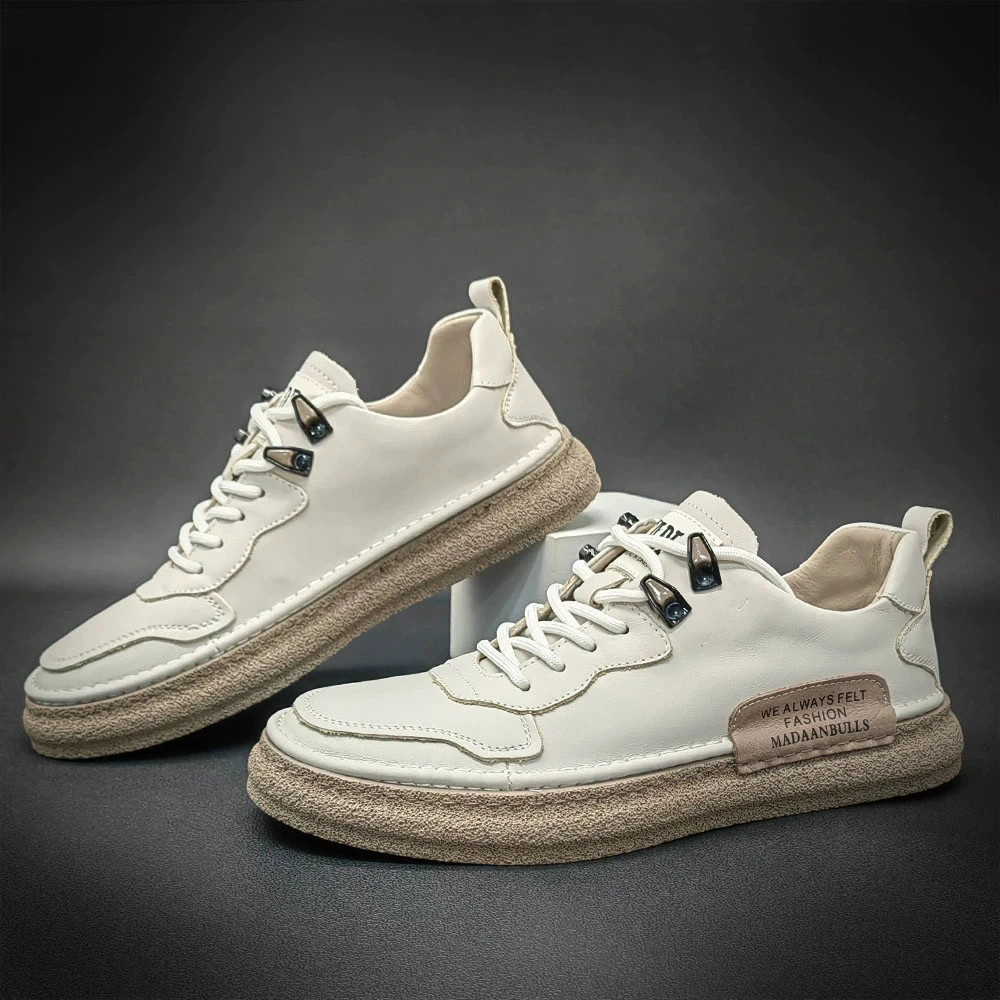 轻奢男士板鞋2025新款春秋皮面小白鞋百搭休闲鞋大码欧洲站男鞋