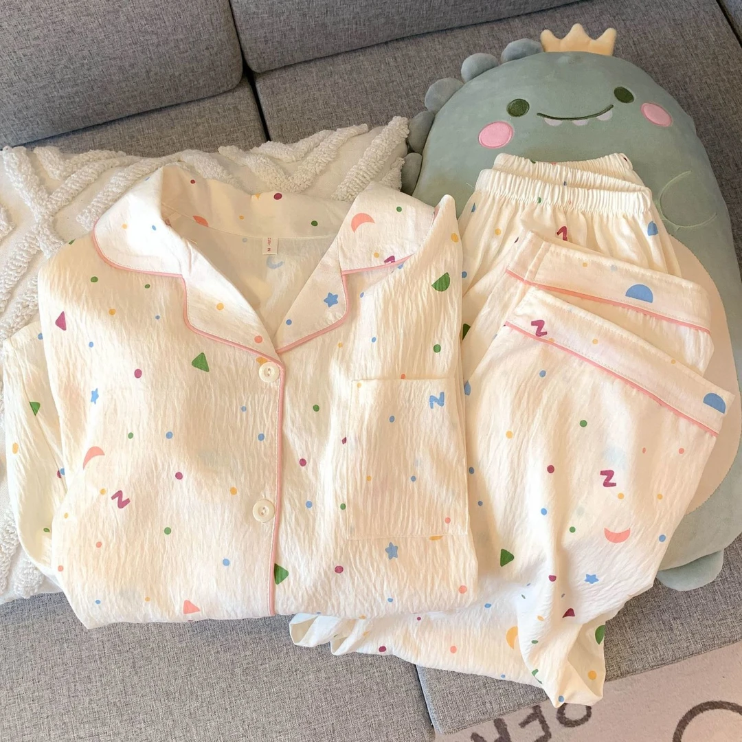 云朵棉睡衣女款春秋季长袖长裤卡通可爱学生少女ins风家居服套装