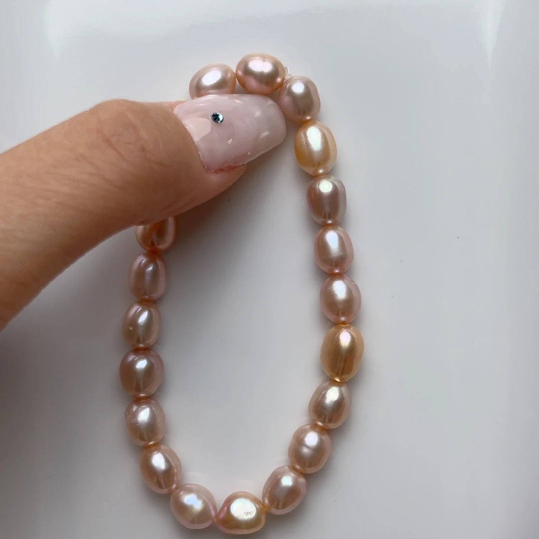 淡水珍珠银S925镶嵌颈饰6-7手链