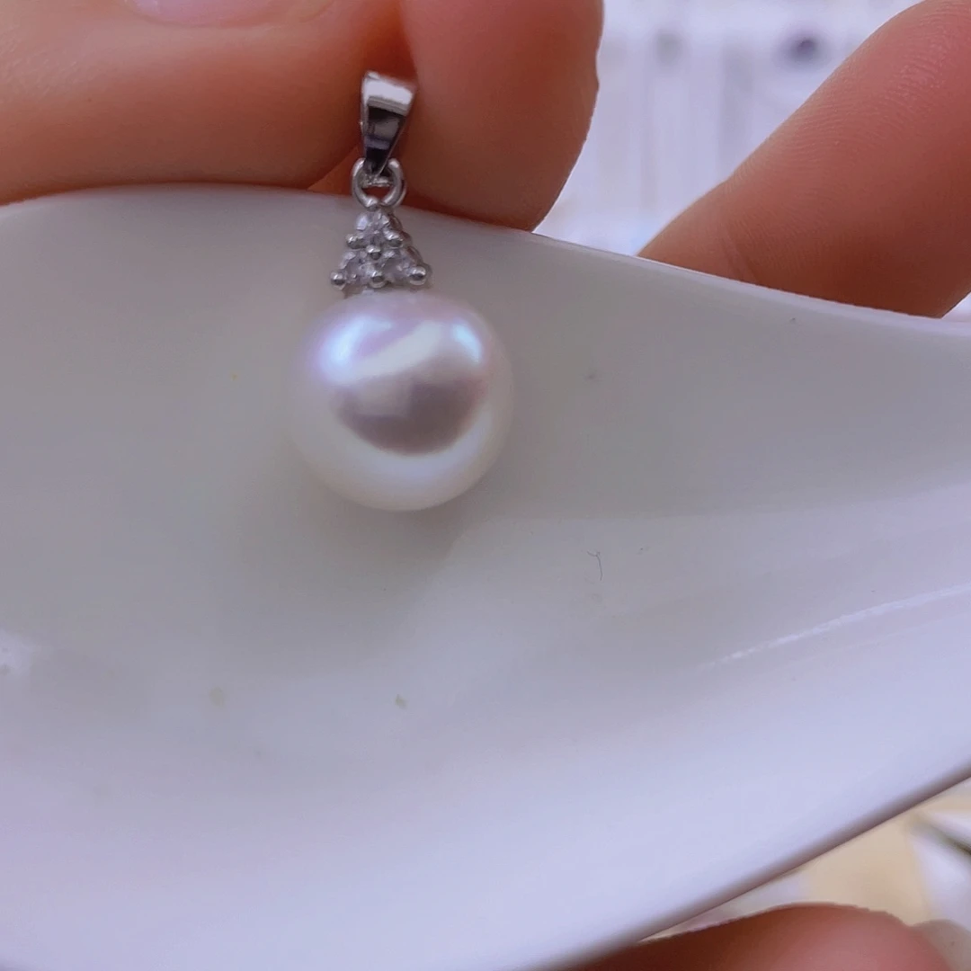 银S925镶嵌淡水珍珠吊坠(赠链)