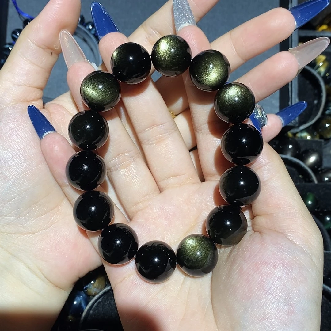 奶***饱黑曜岩未镶嵌手链
