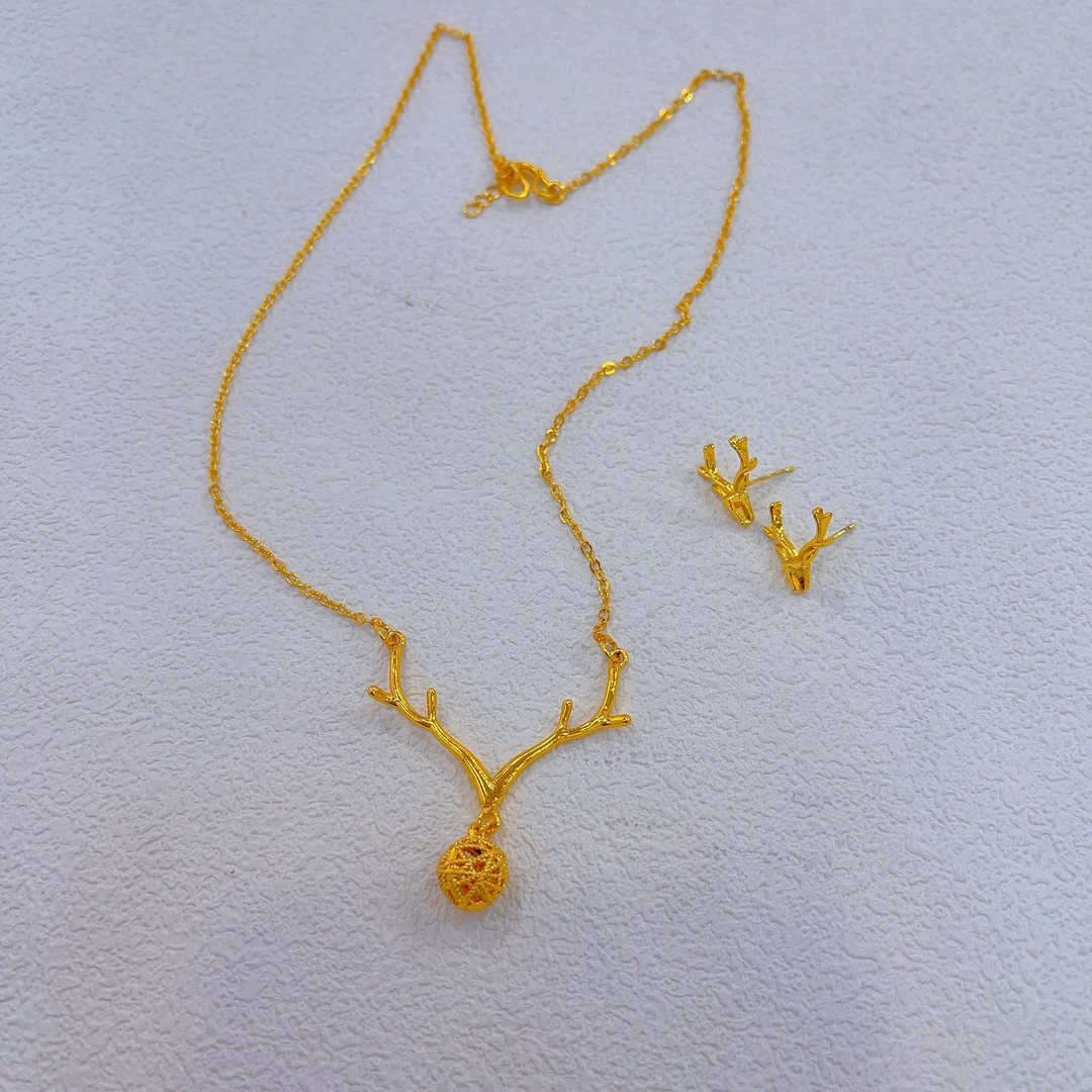 铜合金项链 361新款项链耳环爆款白搭时尚金色气质素款精美